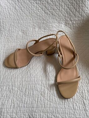 J. Crew Nude Tan Strappy Block Heel Sandals - Women's